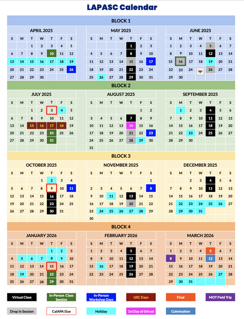 LAPASC Cohort 5 Calendar